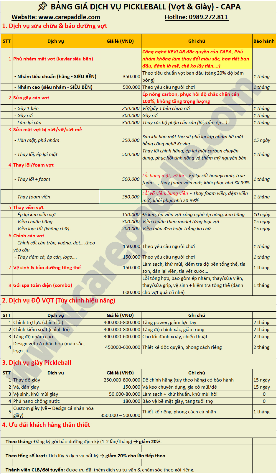 sửa vợt Pickleball